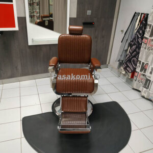 Καρέκλα Barber "CLASSIC" Inox Brown(Cigar)