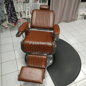 Καρέκλα Barber "CLASSIC" Inox Brown(Cigar) - Image 3